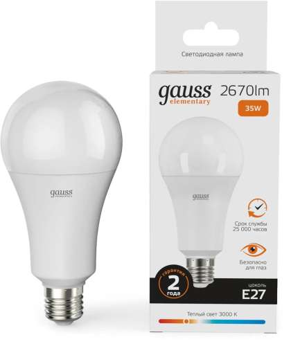 Лампа LED GAUSS E27,  груша, 35Вт, Elementary, 10 шт. [70215]